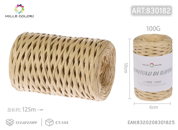 Gomitolo di rafia 100g 125m naturale - WE MAKE DIY - MILLE COLORI