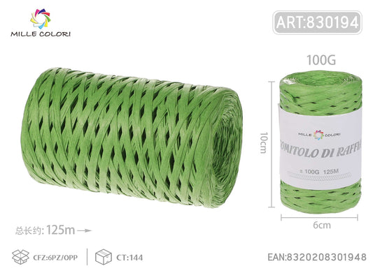 Gomitolo di rafia 100g 125m verde mela - WE MAKE DIY - MILLE COLORI