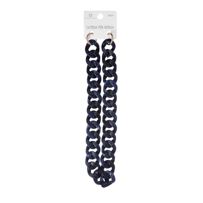 Catena Resina Acrilica Anelli Dorati 60 cm - BLU MARMORIZZATO