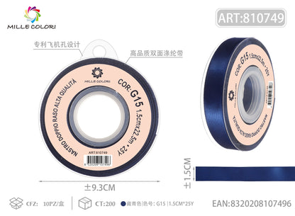 Blu Navy – Nastro Doppio Raso – Colori e Misure – Immagine 3 di 6