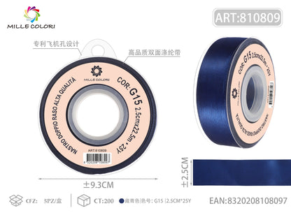 Blu Navy – Nastro Doppio Raso – Colori e Misure – Immagine 5 di 6