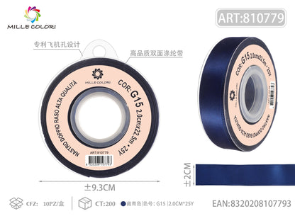 Blu Navy – Nastro Doppio Raso – Colori e Misure – Immagine 4 di 6