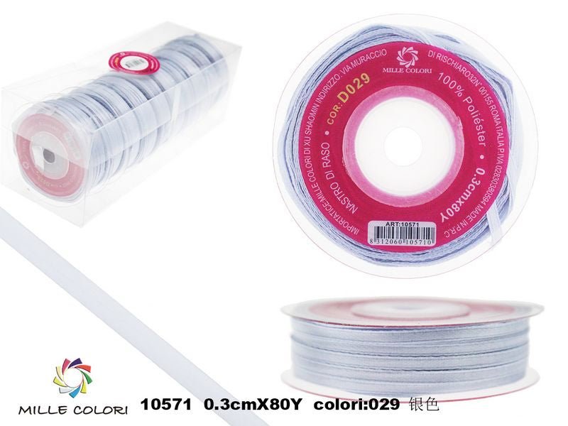 Nastro di Raso Argento Elegante per Matrimonio e Packaging Lusso | Mille Colori - WE MAKE DIY - MILLE COLORI