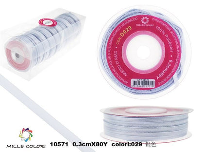 Argento – Nastro di Raso – Colori e Misure – Immagine 1 di 5
