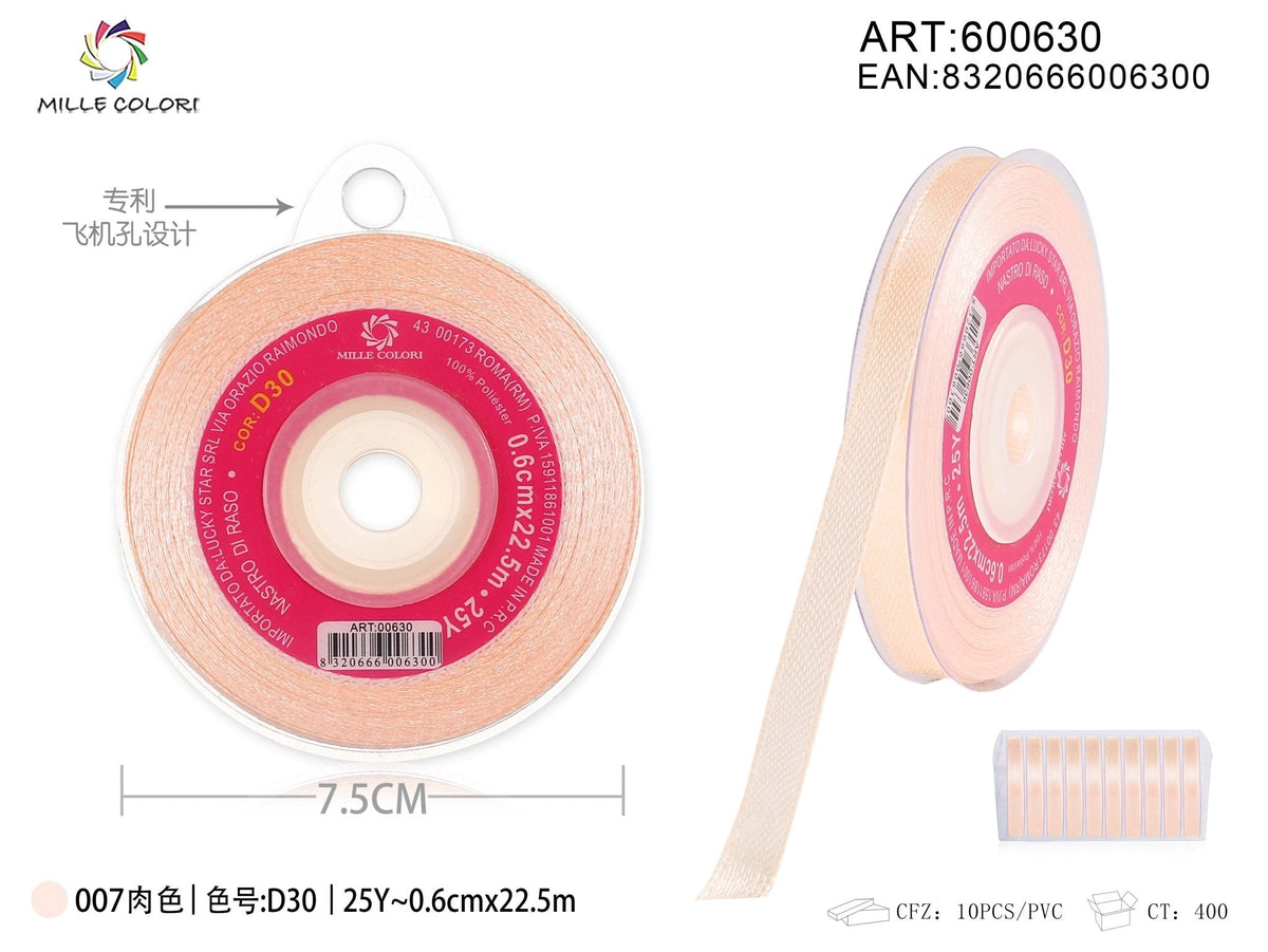 Beige Rosato – Nastro di Raso – Colori e Misure – Immagine 4 di 5