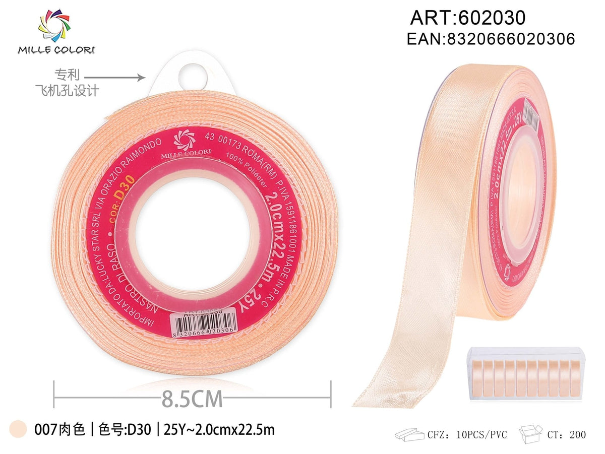 Beige Rosato – Nastro di Raso – Colori e Misure – Immagine 5 di 5