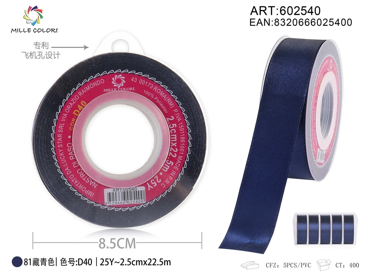 Blu Navy – Nastro di Raso – Colori e Misure – Immagine 5 di 5
