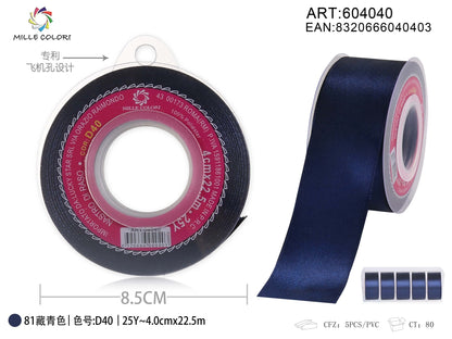 Nastro di Raso Blu Navy Elegante per Bomboniere e Regali Luxury | Mille Colori - WE MAKE DIY - MILLE COLORI