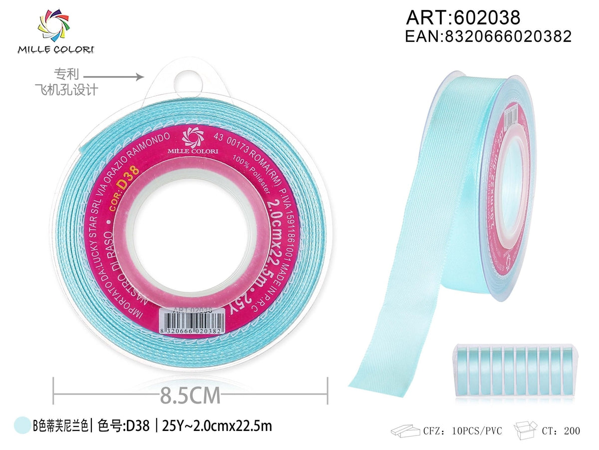 Blu Tiffany – Nastro di Raso – Colori e Misure – Immagine 4 di 5