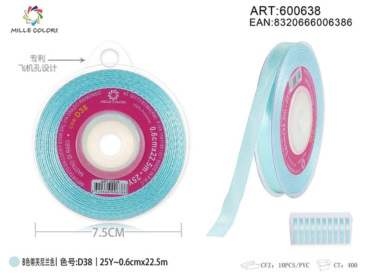 Nastro di Raso Blu Tiffany Elegante per Bomboniere e Regali | Mille Colori - WE MAKE DIY - MILLE COLORI