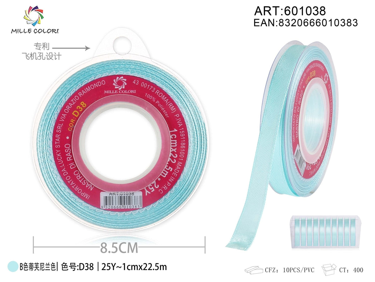 Blu Tiffany – Nastro di Raso – Colori e Misure – Immagine 2 di 5