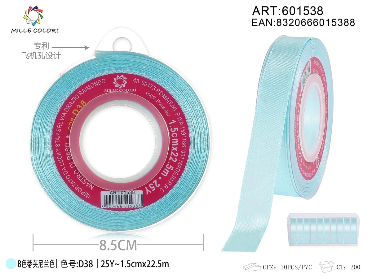 Blu Tiffany – Nastro di Raso – Colori e Misure – Immagine 3 di 5
