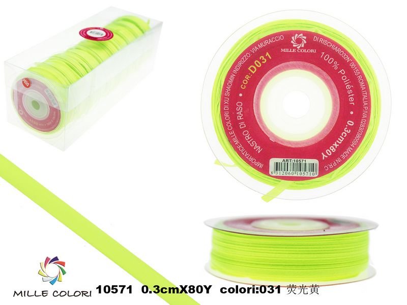 Nastro di Raso Giallo Fluorescente Vivace per Bomboniere e Regali | Mille Colori - WE MAKE DIY - MILLE COLORI