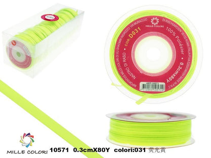Giallo Fluorescente – Nastro di Raso – Colori e Misure – Immagine 1 di 5
