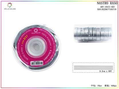 Grigio Argento – Nastro di Raso – Colori e Misure – Immagine 1 di 5