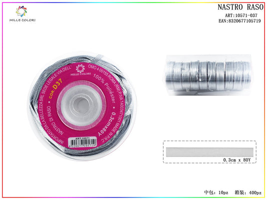Nastro di Raso Grigio Argento Elegante per Bomboniere e Regali | Mille Colori - WE MAKE DIY - MILLE COLORI