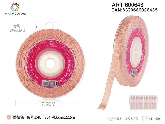 Nastro di Raso Rosa Nude Elegante per Bomboniere e Regali | Mille Colori - WE MAKE DIY - MILLE COLORI