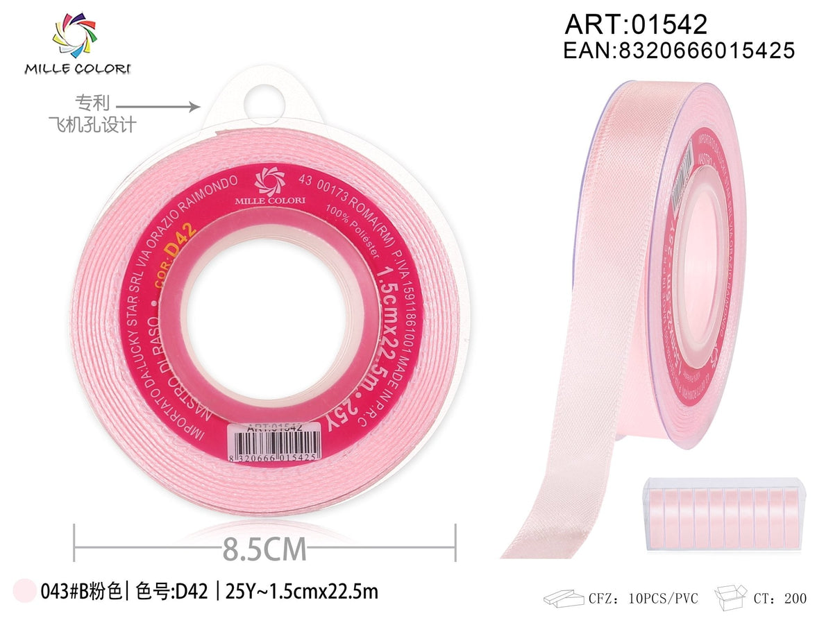 Rosa Perla – Nastro di Raso – Colori e Misure – Immagine 3 di 5