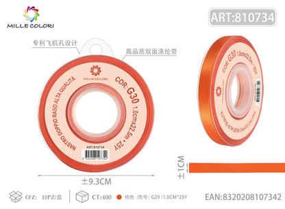 Arancione – Nastro Doppio Raso – Colori e Misure – Immagine 2 di 6