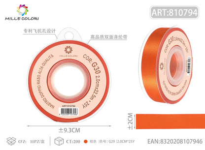 Arancione – Nastro Doppio Raso – Colori e Misure – Immagine 4 di 6