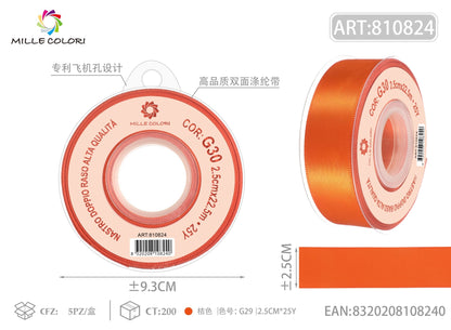 Arancione – Nastro Doppio Raso – Colori e Misure – Immagine 5 di 6