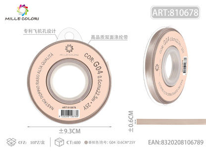 Champagne – Nastro Doppio Raso – Colori e Misure – Immagine 1 di 6