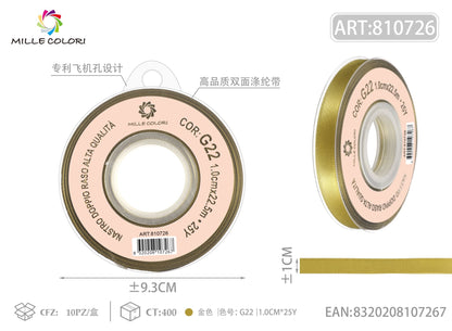 Oro Antico – Nastro Doppio Raso – Colori e Misure – Immagine 2 di 6