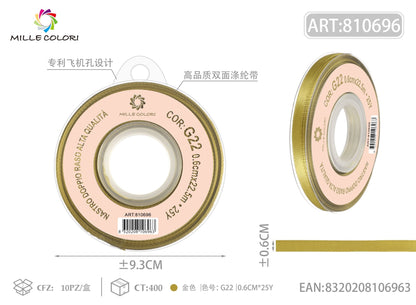 Oro Antico – Nastro Doppio Raso – Colori e Misure – Immagine 1 di 6