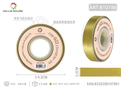 Oro Antico – Nastro Doppio Raso – Colori e Misure – Immagine 4 di 6