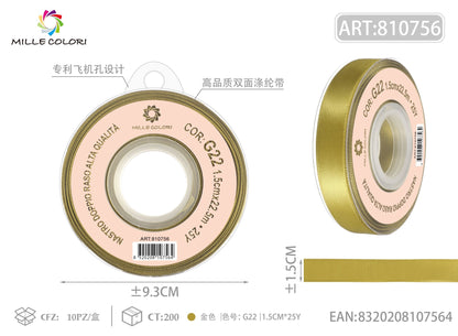 Oro Antico – Nastro Doppio Raso – Colori e Misure – Immagine 3 di 6