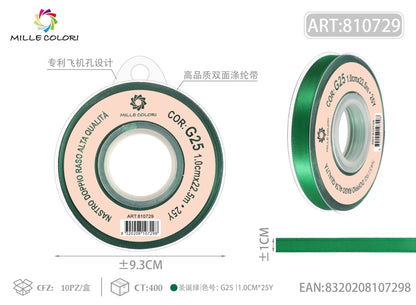 Verde Bandiera – Nastro Doppio Raso – Colori e Misure – Immagine 2 di 6
