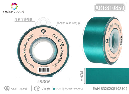 Verde Malachite – Nastro Doppio Raso – Colori e Misure – Immagine 6 di 6