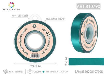 Verde Malachite – Nastro Doppio Raso – Colori e Misure – Immagine 4 di 6