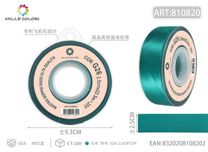 Verde Malachite – Nastro Doppio Raso – Colori e Misure – Immagine 5 di 6