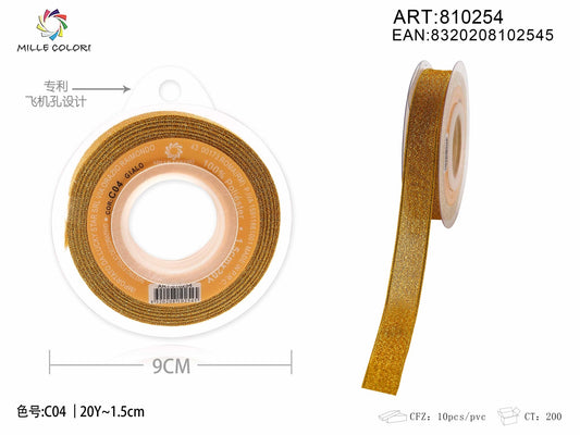 NASTRO GLIETTERATO - GIALLO 15MM- WE MAKE DIY - MILLE COLORI