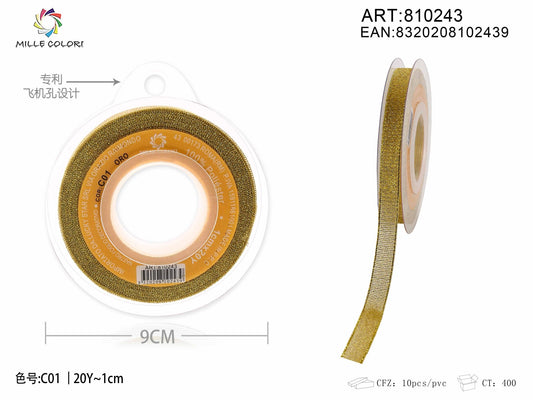 NASTRO GLIETTERATO - ORO 10MM- WE MAKE DIY - MILLE COLORI