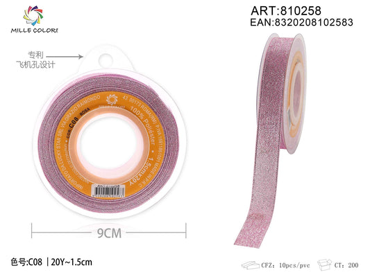 NASTRO GLIETTERATO - ROSA 15MM- WE MAKE DIY - MILLE COLORI