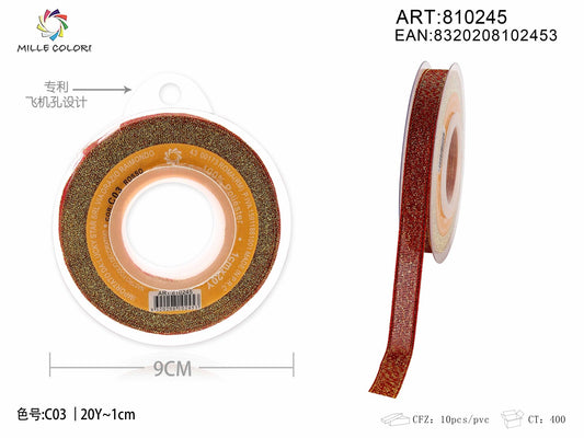 NASTRO GLIETTERATO - ROSSO 10MM- WE MAKE DIY - MILLE COLORI