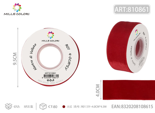 NASTRO IN VELLUTO - ROSSO VIVO - WE MAKE DIY - MILLE COLORI