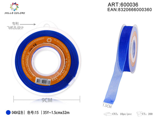 NASTRO ORGANZA - BLU 15MM- WE MAKE DIY - MILLE COLORI