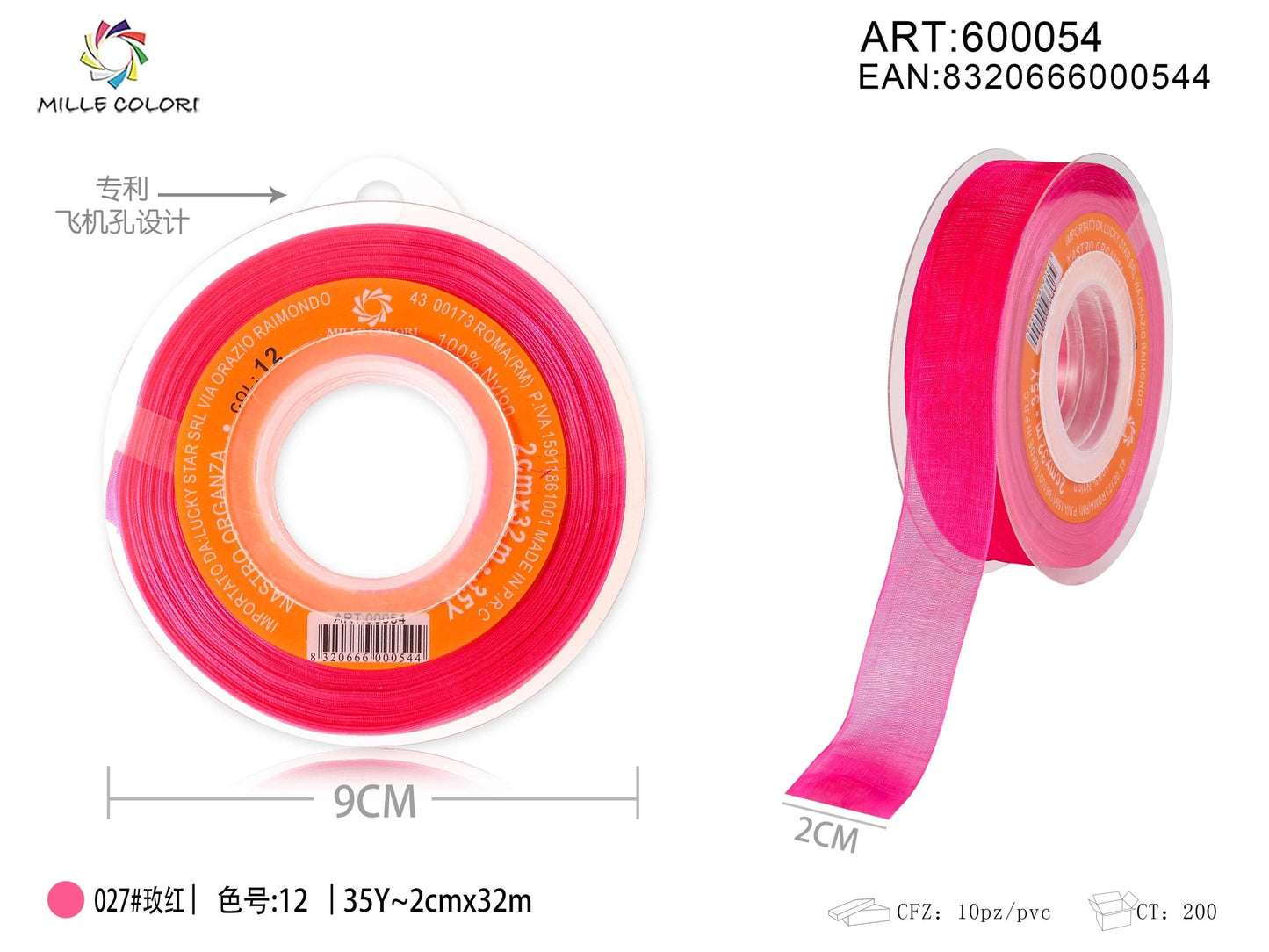 NASTRO ORGANZA - FUCSIA 15MM- WE MAKE DIY - MILLE COLORI