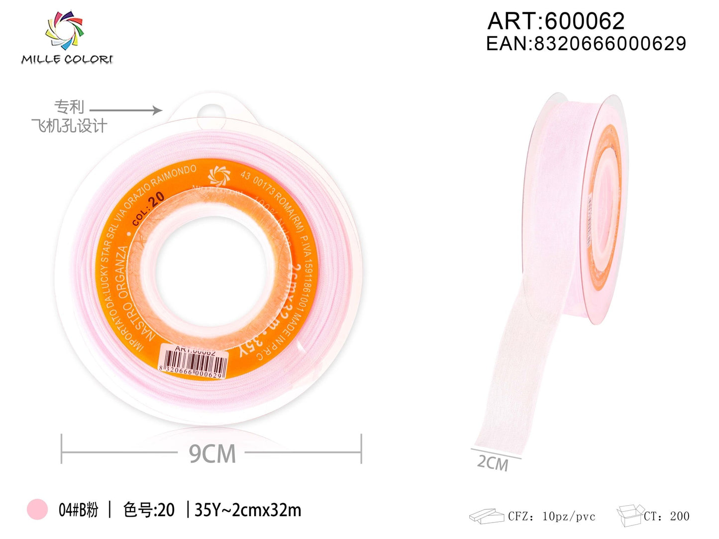 NASTRO ORGANZA - ROSA PASTELLO - WE MAKE DIY - MILLE COLORI