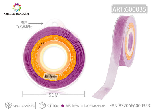 NASTRO ORGANZA - VIOLA 10MM- WE MAKE DIY - MILLE COLORI