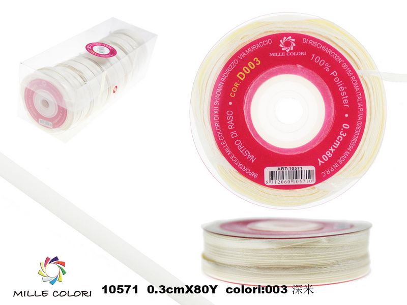 nastro di raso beige 0.3cm mille colori