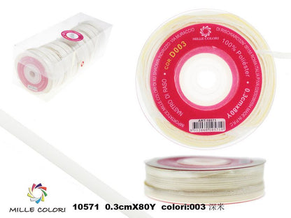 nastro di raso beige 0.3cm mille colori