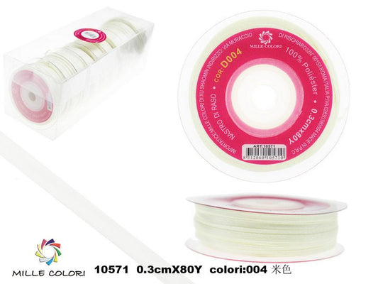 nastro di raso beige chiaro 0.3cm mille colori