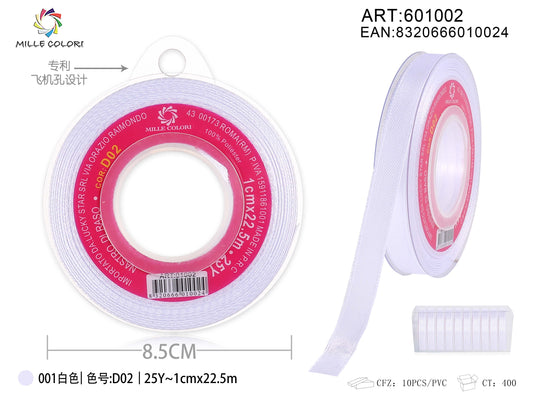 nastro di raso bianco 1cm mille colori