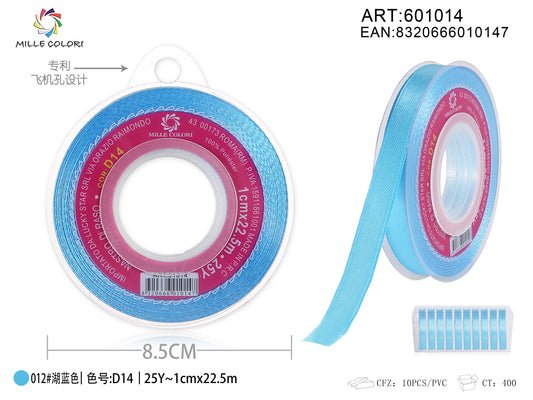 nastro di raso blu lago 1.0cm mille colori 