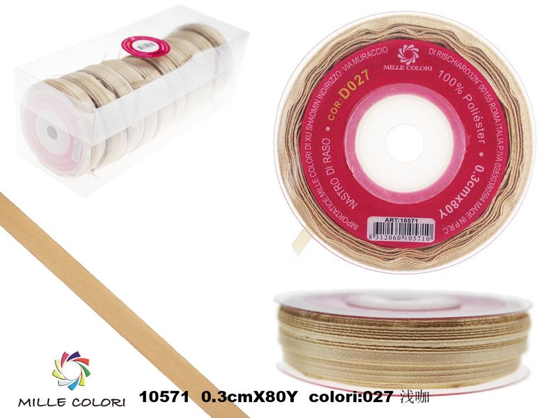 nastro di raso cachi 0.3cm mille colori