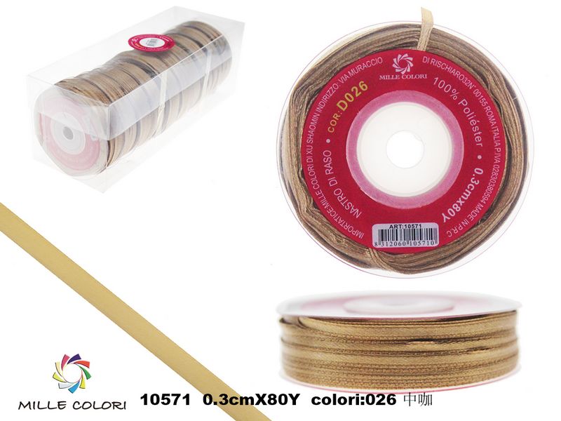 nastro di raso cammello 0.3cm mille colori 